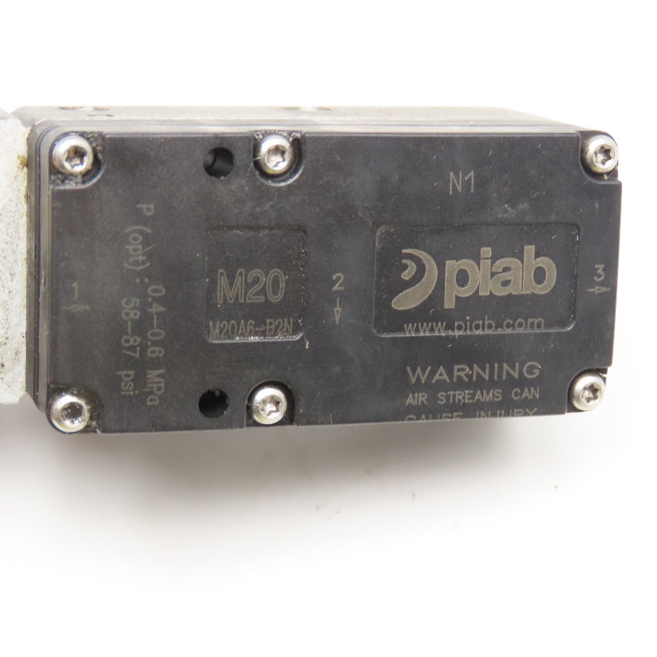 Piab M20A6-B2N Vacuum Pump 58-87PSI 1/8", 3/8" NPT