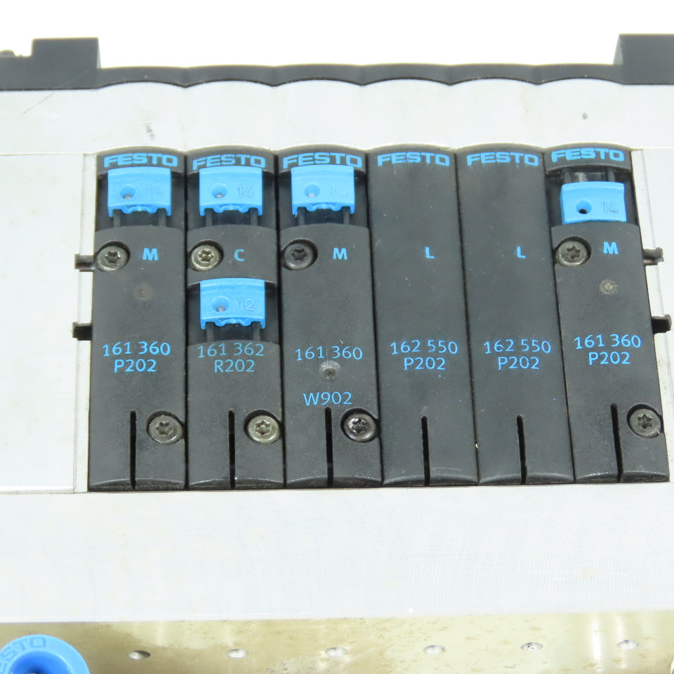 Festo CPV14-GE-FB-6 CPV-14-VI Solenoid Valve Bank 161360-362 & 162550
