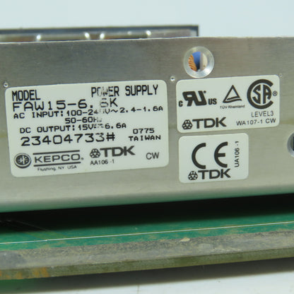 Kepco HSF 15-6.6 15V Plug-In Power Supply Board