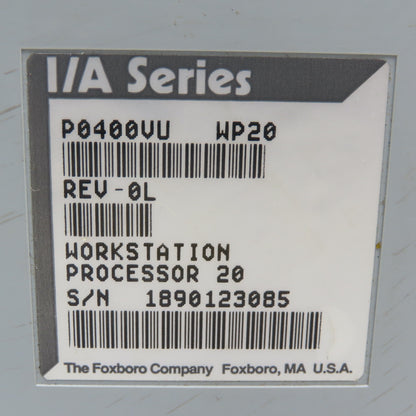 Foxboro P0400VU Rev. 0L I/A Series Workstation Process Controller Processor 20