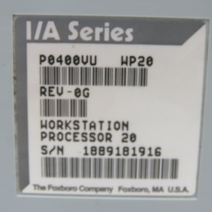 Foxboro P0400VU Rev. 0G I/A Series Workstation Process Controller Processor 20
