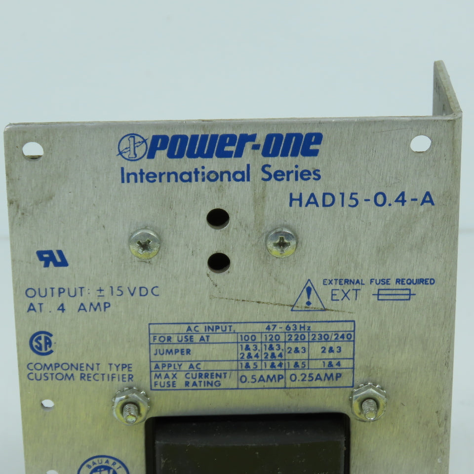 Power-One HAD15-0.4-A ±15V DC 0.4A Power Supply International Series 100-240V