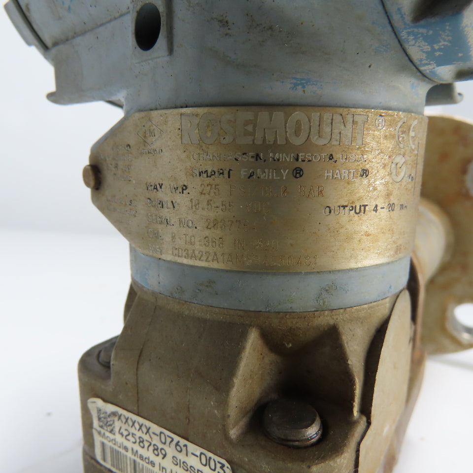 Rosemount 3051 CD3A22A1AM5B4E504S1 Pressure Transmitter 10.5-55VDC 275PSI