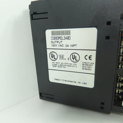 GE Fanuc IC693MDL340D Output Module 120VAC .5A 16PT