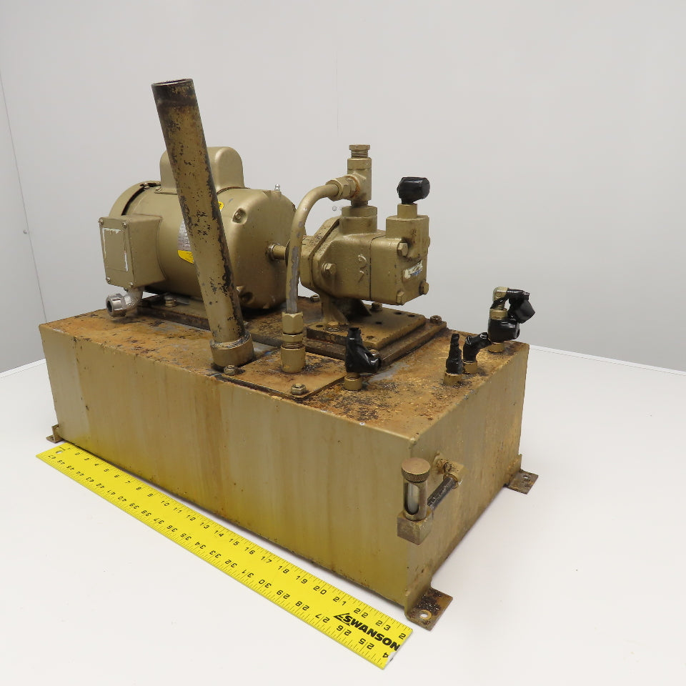 Vickers V10 1S1S 1C20 1Hp Hydraulic Power Unit 115/208-230V 1Ph 7 Gallon 3.6GPM