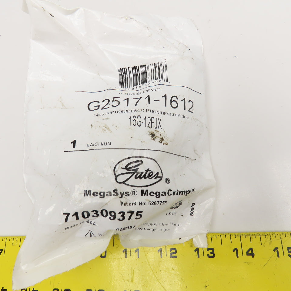 Gates 16G 12MPX 1" (-16) ID Hose x 3/4" Female JIC Swivel 37° Straight Fitting