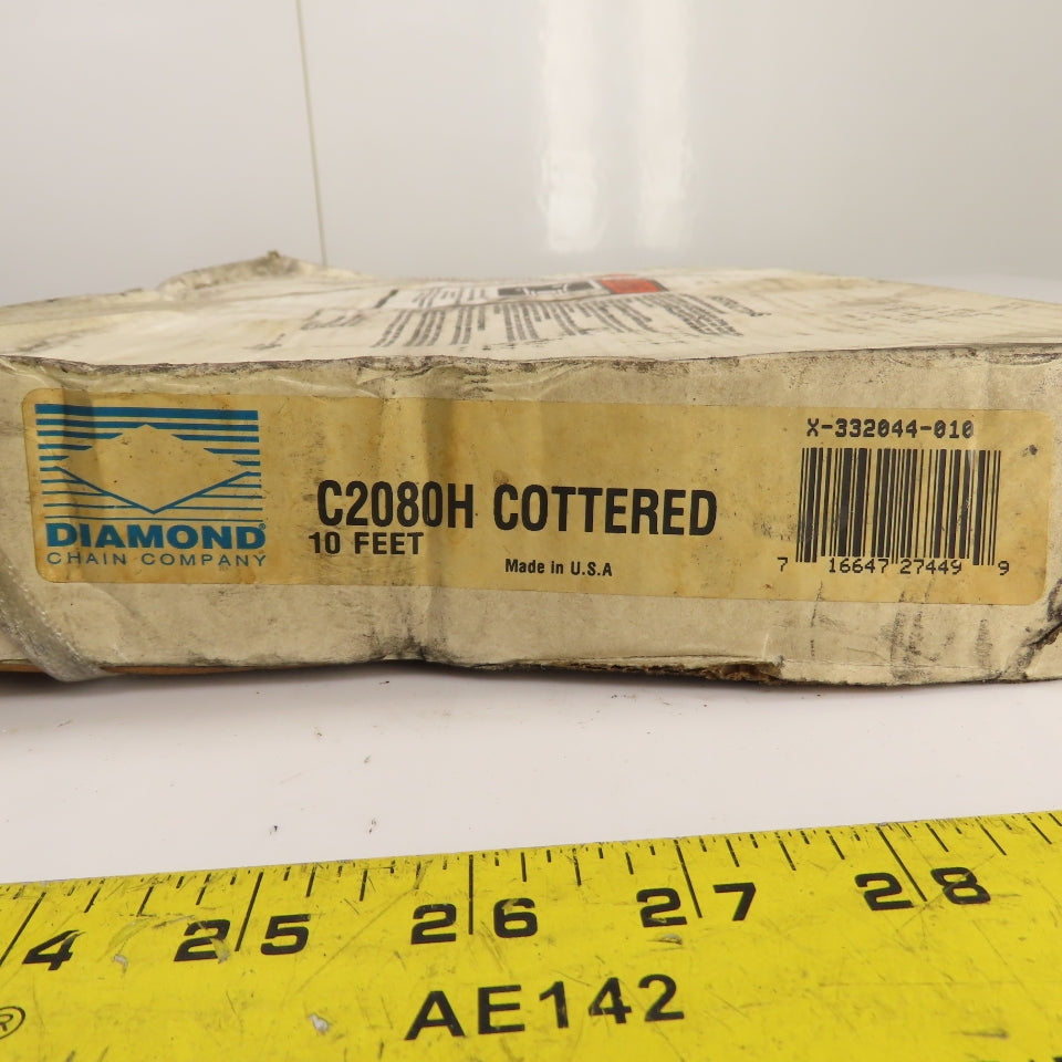 Diamond Chain Company X-332044-010 C2080H Roller Chain 10" Long x 2" Pitch
