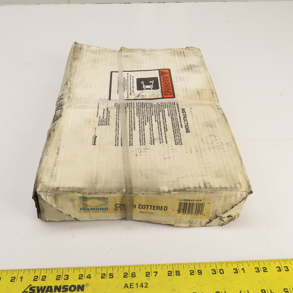 Diamond Chain Company X-332044-010 C2080H Roller Chain 10" Long x 2" Pitch