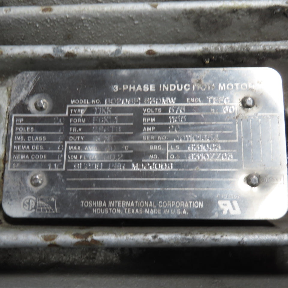 Busch 20HP Rotary Vane Vacuum Pump 3Ph 575V 20A Tested