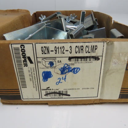 Cooper B-Line 9ZN-9112-3 Zinc Plated Raised Cover Clamp Lot Of 24