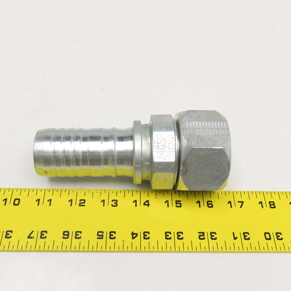 Gates 24GSP-24FJXMM 1-1/2" (-24) ID Hose x 1-1/2" JIC Female Swivel Hose Fitting