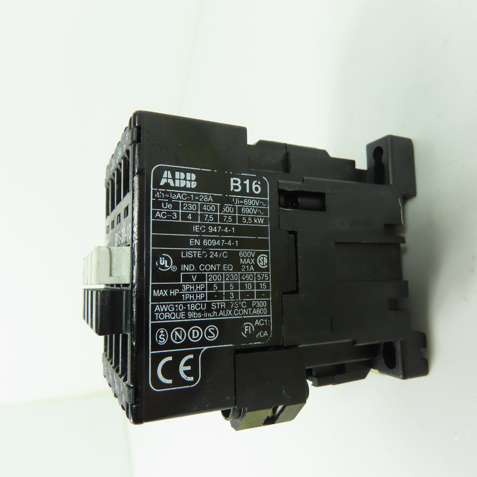 ABB B16-30-10 21A 600V Contactor 110/120V Coil