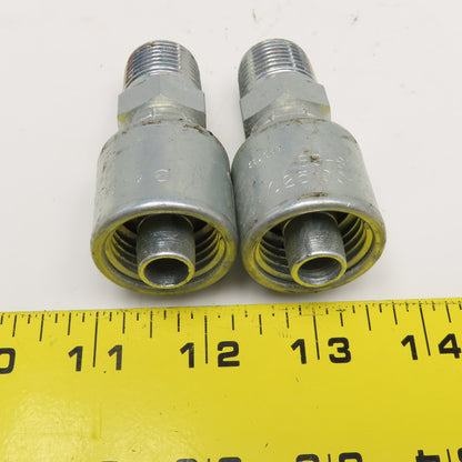 Gates 8G-8MP 1/2" (-8) ID Hose x 1/2" NPTF 30° Seat Hose Fitting Lot Of 2