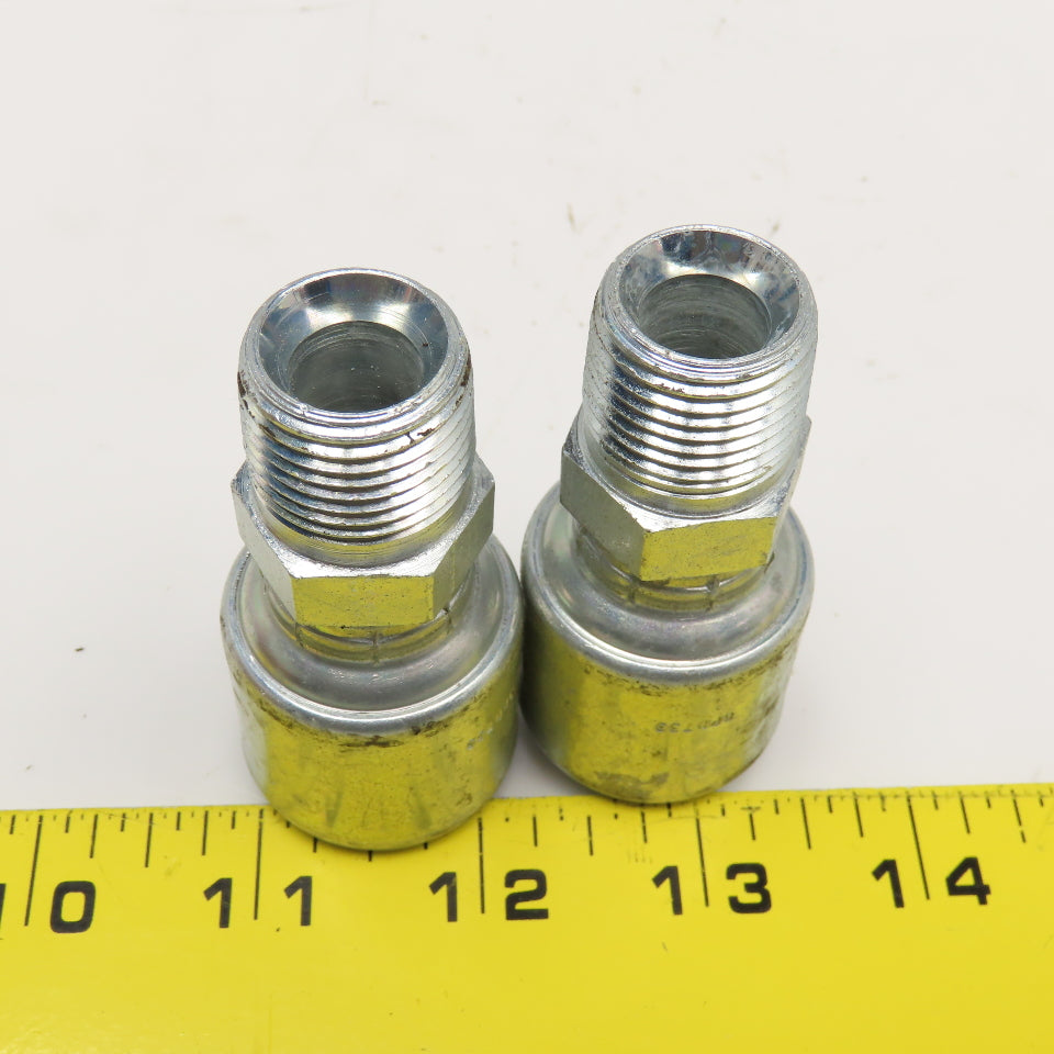Gates 8G-8MP 1/2" (-8) ID Hose x 1/2" NPTF 30° Seat Hose Fitting Lot Of 2