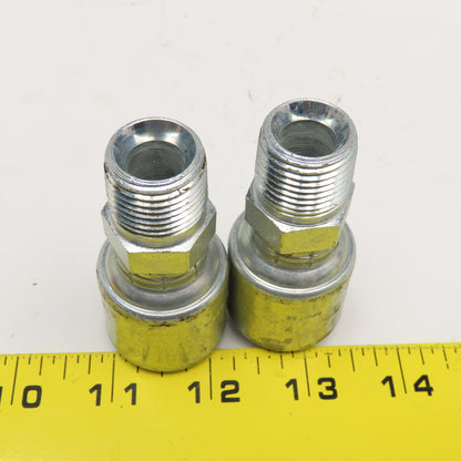 Gates 8G-8MP 1/2" (-8) ID Hose x 1/2" NPTF 30° Seat Hose Fitting Lot Of 2