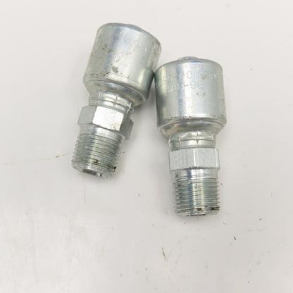 Gates 8G-8MP 1/2" (-8) ID Hose x 1/2" NPTF 30° Seat Hose Fitting Lot Of 2