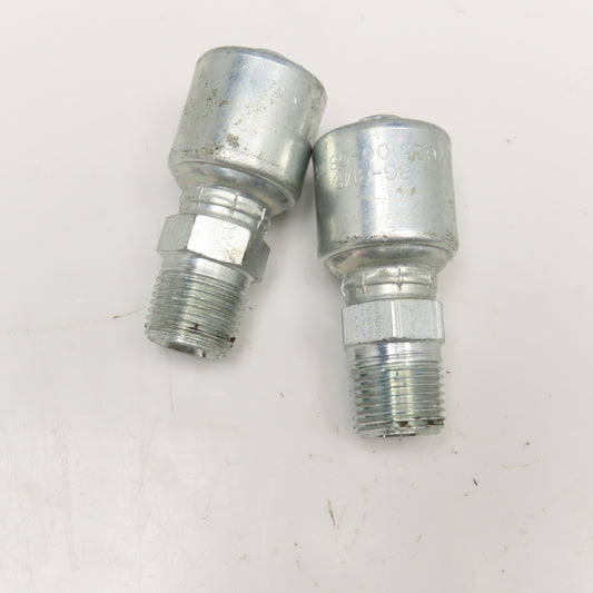 Gates 8G-8MP 1/2" (-8) ID Hose x 1/2" NPTF 30° Seat Hose Fitting Lot Of 2