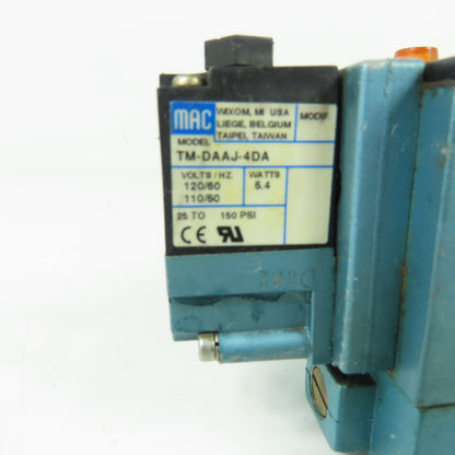 MAC 82A-AC-BKA-TM-DAAP-4DA Solenoid Valve 110/120V Coil 160PSI