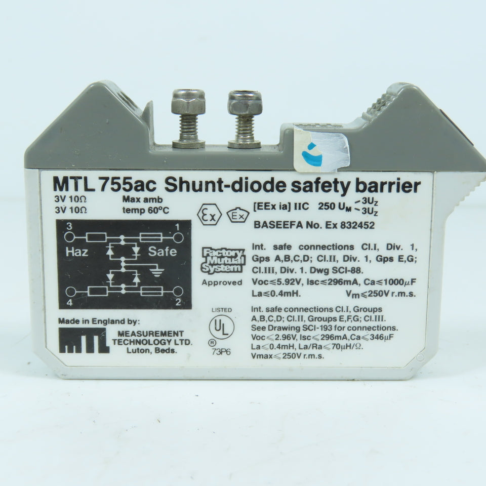 MTL MTL755ac Shunt-diode Safety Barrier 3V 10Ω