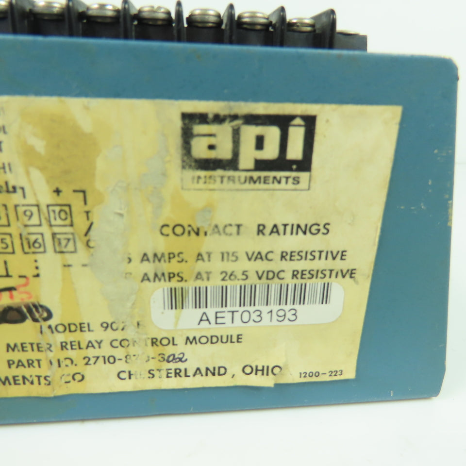 API 2710-820-302 90*B Optical Meter Relay Control Module 115VAC 26.5VDC