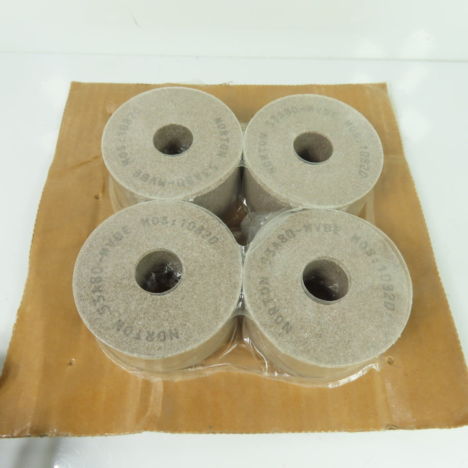 Norton 53A80-MVBE 3" x 1-1/2" x7/8" Alundum Grinding Wheel Lot Of 4