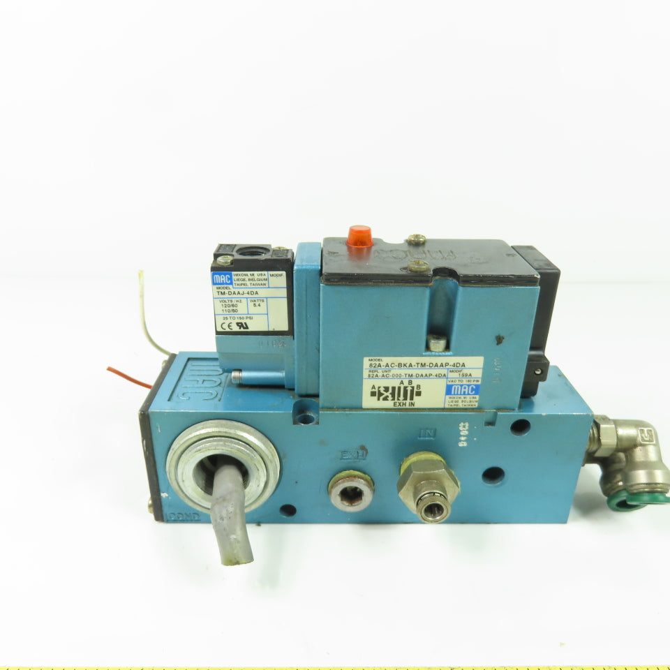 MAC 82A-AC-BKA-TM-DAAP-4DA Solenoid Valve 110/120V Coil 150PSI