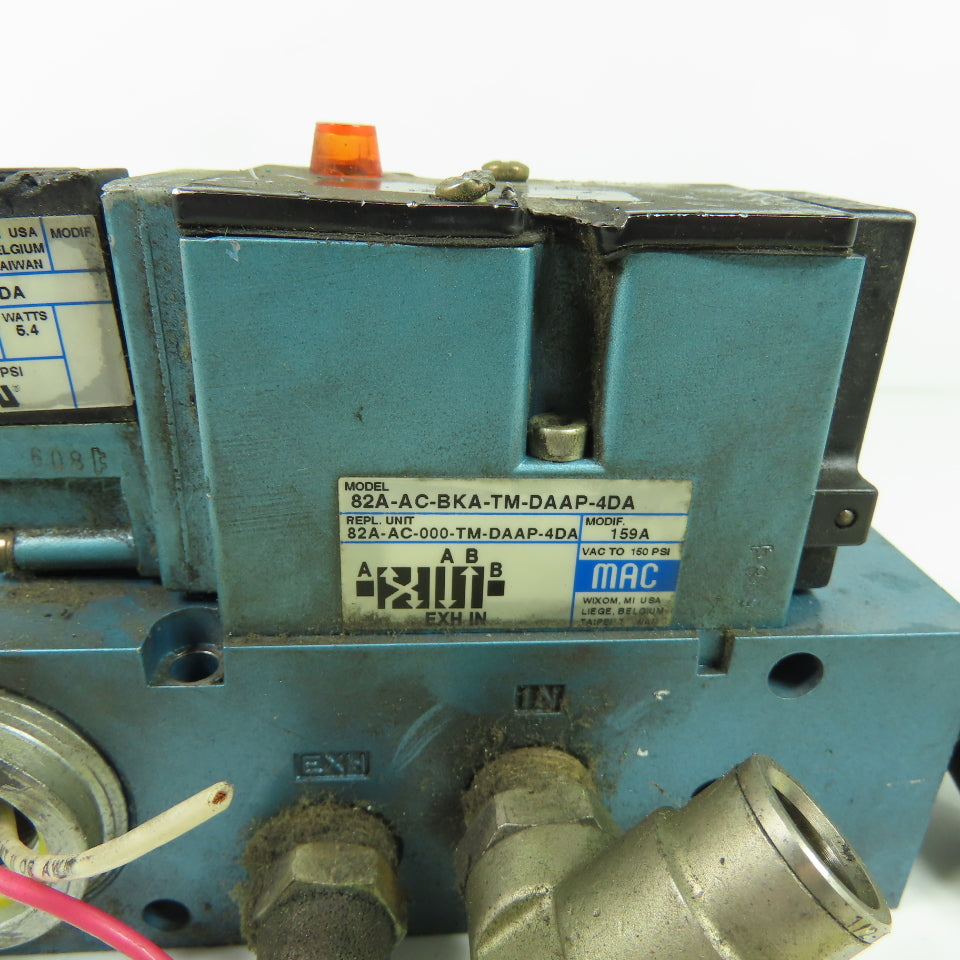 MAC 82A-AC-BKA-TM-DAAP-4DA Solenoid Valve 110/120V Coil 150PSI (Broken Coil)