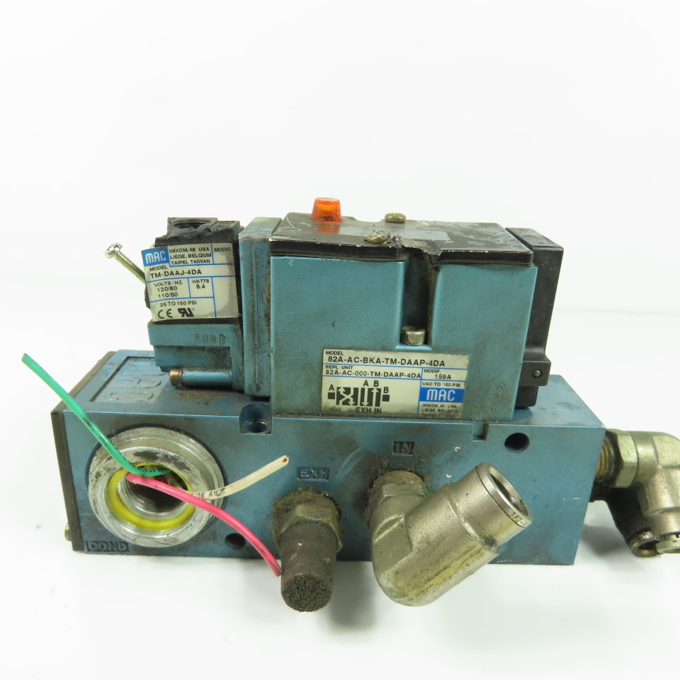 MAC 82A-AC-BKA-TM-DAAP-4DA Solenoid Valve 110/120V Coil 150PSI (Broken Coil)