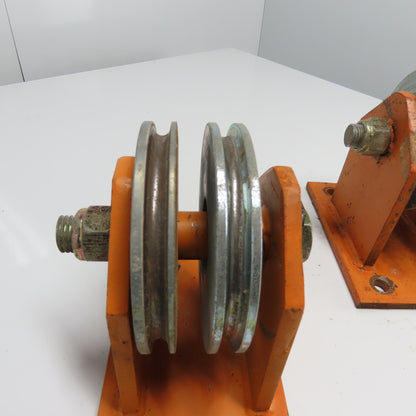 Heavy Duty Steel Rope Wire Pulley 6" OD 8-3/4" Tall Lot Of 2