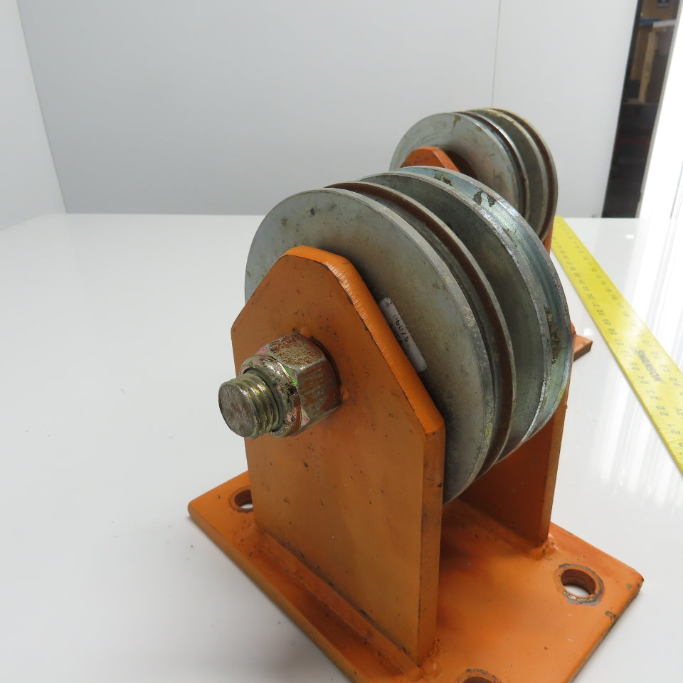Heavy Duty Steel Rope Wire Pulley 6" OD 8-3/4" Tall Lot Of 2