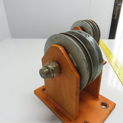 Heavy Duty Steel Rope Wire Pulley 6" OD 8-3/4" Tall Lot Of 2
