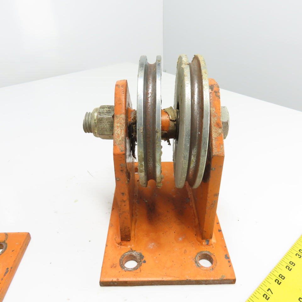 Heavy Duty Steel Rope Wire Pulley 6" OD 8-3/4" Tall Lot Of 2