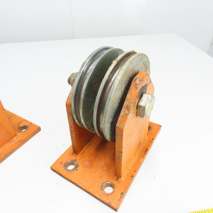 Heavy Duty Steel Rope Wire Pulley 6" OD 8-3/4" Tall Lot Of 2