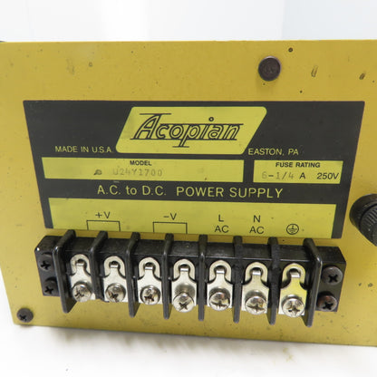 Acopian Model U24Y1700 AC To DC Power Supply 250V 6-1/4A