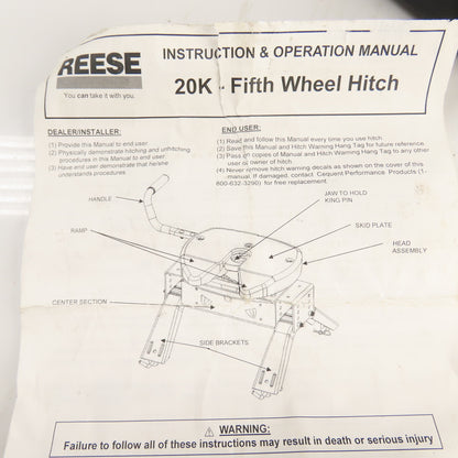 Reese 30834 20K Fifth Wheel Hitch Side Bracket Kit lot of 2