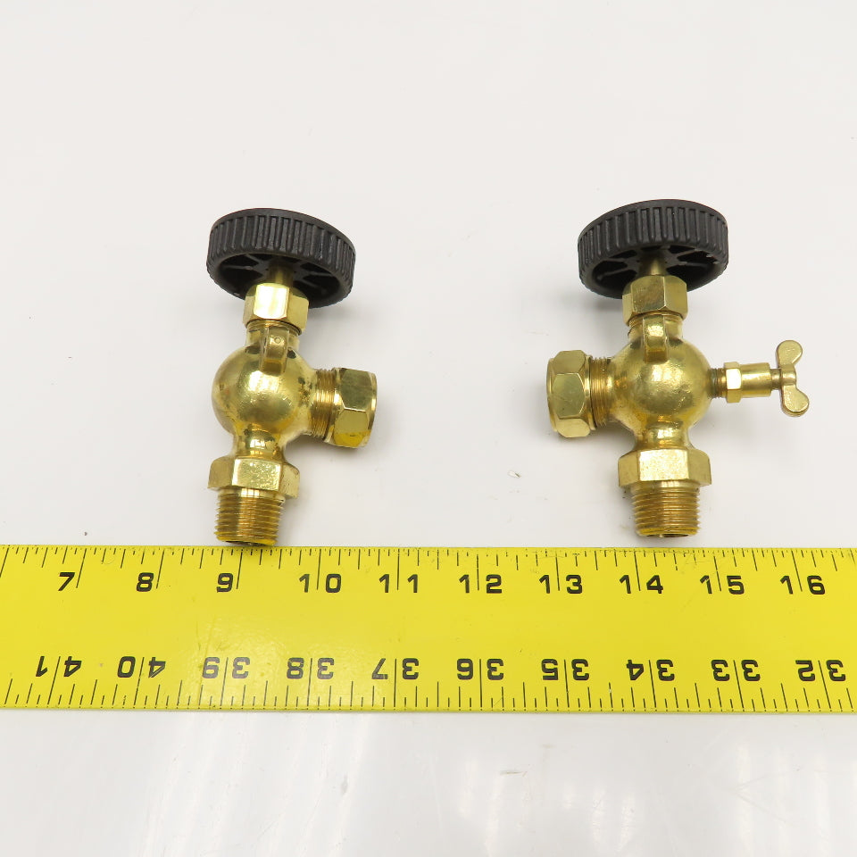 Industrial Supply Co. 1/2" Brass Sight Glass Level Gauge Valve Set