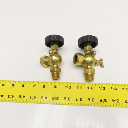 Industrial Supply Co. 1/2" Brass Sight Glass Level Gauge Valve Set