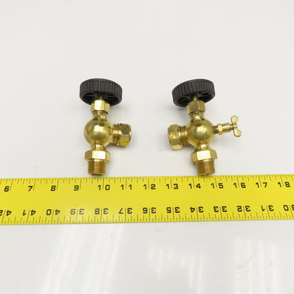 Industrial Supply Co. 1/2" Brass Sight Glass Level Gauge Valve Set