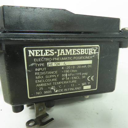 Neles Jamesbury NE 724/L Electro Pneumatic Valve Positioner 4-20Ma 190Ohm 115PSI