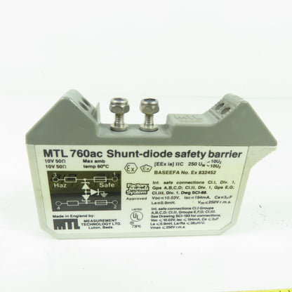 MTL Measurement Technologys 760ac Shunt Diode Safety Barrier 10V 50O