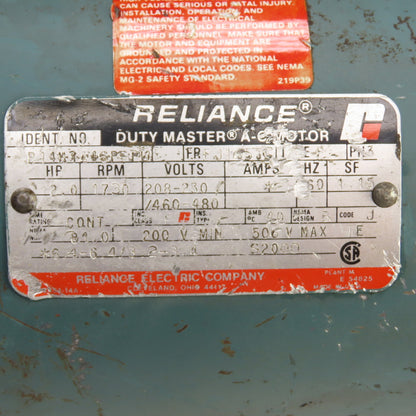 Reliance P14M7446P-PS 2HP Electric Motor 1730RPM 3Ph 60Hz 230/480V FJ145TC