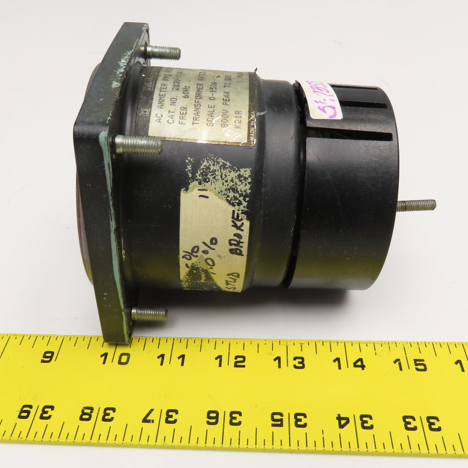 Square D 2830-1161-LSPZ 0-150A AC Ammeter Amp Meter 60Hz 800V Max