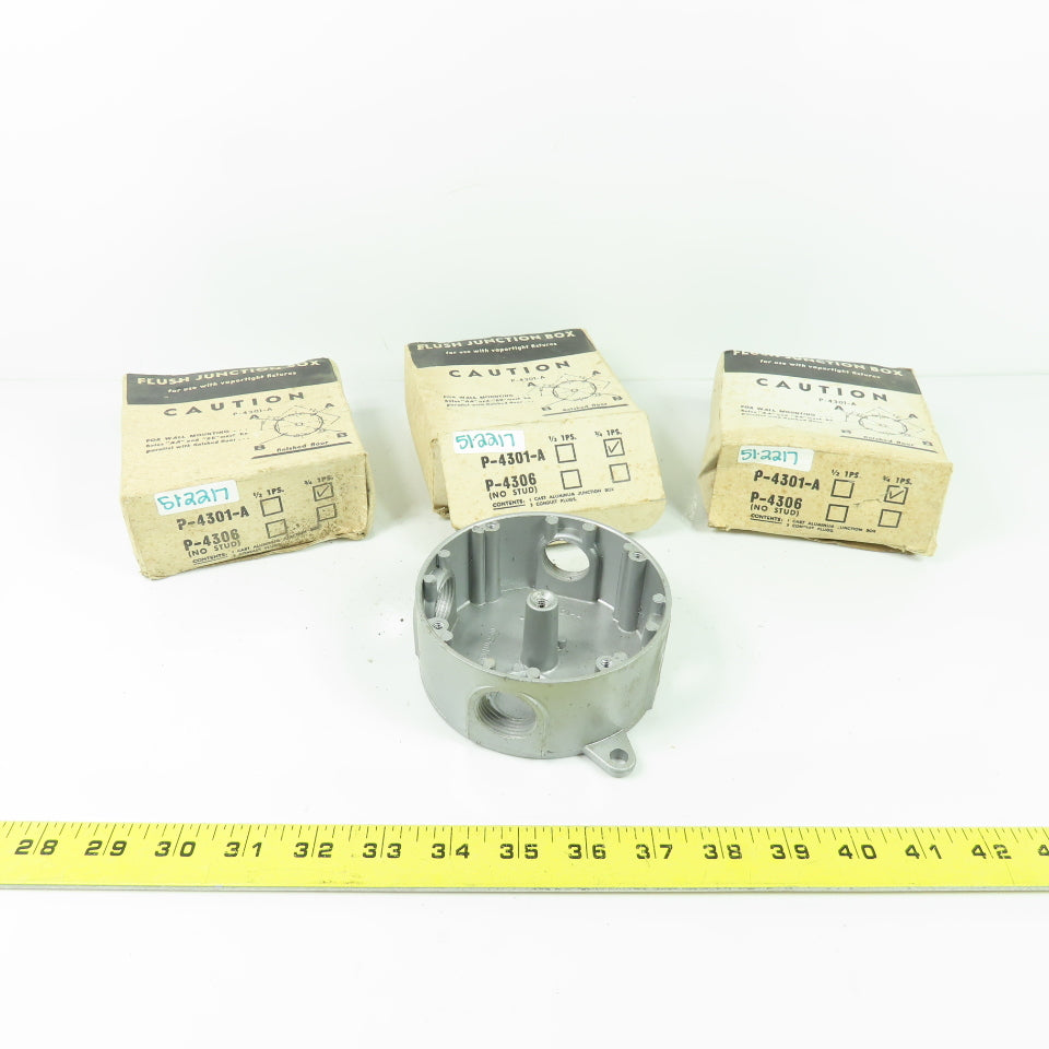 McPhilben P-4301-A Flush Junction Box Lot Of 3