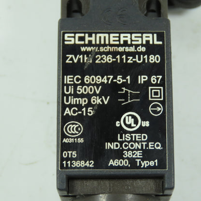Schmersal ZV1H 236-11z-U180 Roller Snap Action Limit Switch, IP67, AC-15 500V