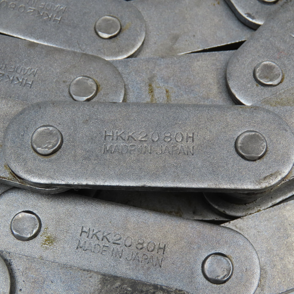 HKK 2080H 2" Double Pitch Conveyor Chain Straight Side Riveted Used 10'4"
