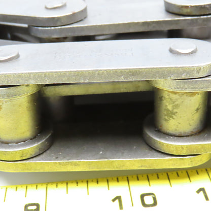 HKK 2080H 2" Double Pitch Conveyor Chain Straight Side Riveted Used 10'4"