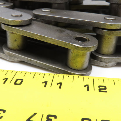 HKK 2080H 2" Double Pitch Conveyor Chain Straight Side Riveted Used 10'4"