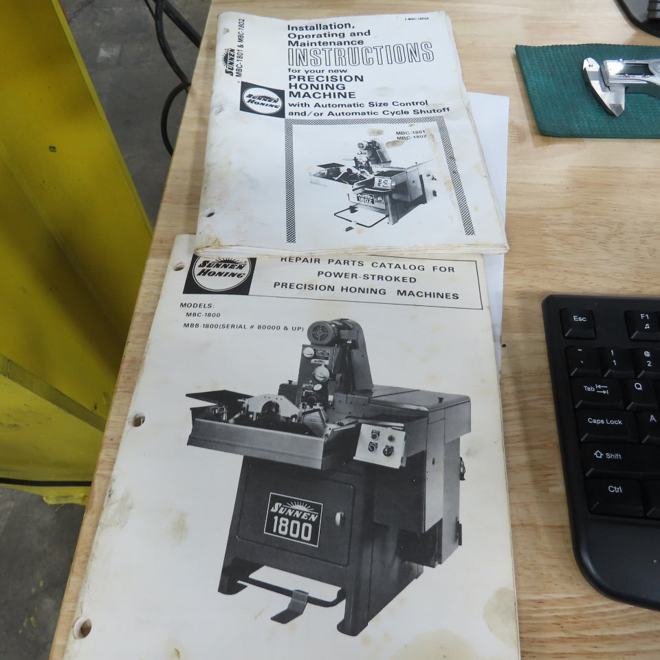 Sunnen MBC-1800 Precision Honing Machine 3Ph 230/480V 1HP Tested