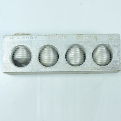 BURNDY BPD4-250 4-Port Aluminum Power Distribution Lug Block 250 MCM-6 AL-CU