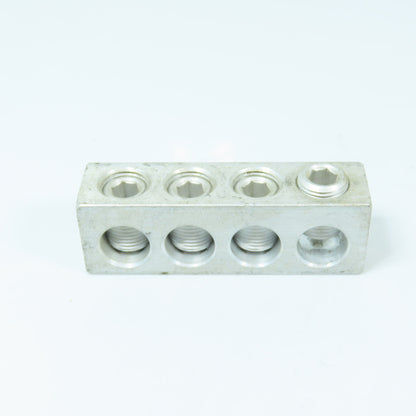 BURNDY BPD4-250 4-Port Aluminum Power Distribution Lug Block 250 MCM-6 AL-CU